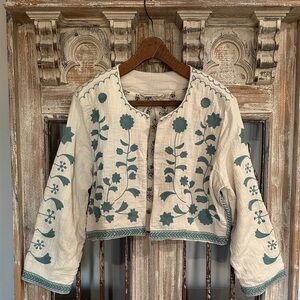 Soft Surroundings Embroidered Bolero Jacket / Sweater / Top
